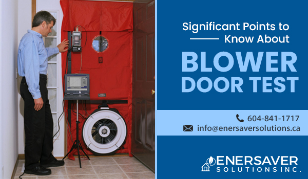 Blower door air tightness test